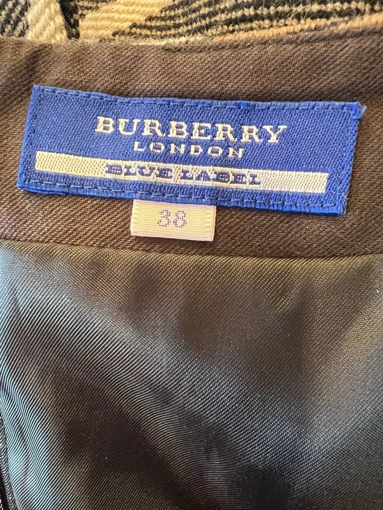 Burberry Sleeveless Plaid Midi Dress in Beige, Black and Brown - Picture 5 of 7